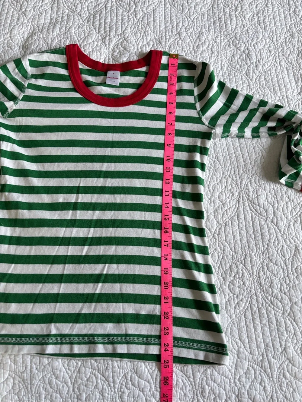 Hanna Andersson Women’s Cotton Christmas Holiday Green Striped Pajama Set Size M